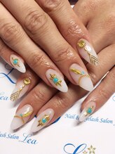 ネイルアンドアイラッシュサロン レア 千葉店(Lea)/◆フェザーターコイズネイル◆