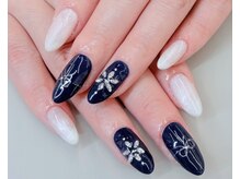 フォフォネイル 自由が丘(Fofo nail)/【ネイビークリスマスネイル】