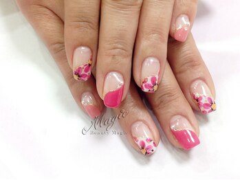 ネイルサロン ビューティーマジック 川口店/ フラワーななめフレンチ