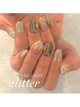 ネイルサロン グリッター(NAIL SALON glitter)/レオパードネイル