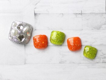 キャンアイドレッシー ヨコハマ元町店(Can I Dressy)/敷き詰めストーンフットネイル