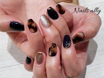 ネイルズアリー 立川店(Nails ally)/シック×もやもや×パウダー×冬