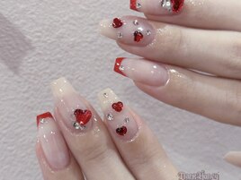 ハートバレンタインネイル