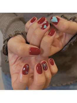 ウェイビーズ ネイル(wavy's.nail)/ハート×リボンネイル