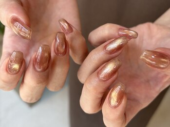 レトネイル レトネイル 大阪梅田(reto nail)/クリア/桃マグネット/うるちゅる