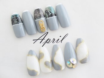 エイプリルプラス(April plus)/パイソン&ハートネイル