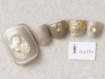 アイネイルズ 三宮店(I nails)/上品シルバーゴールドマット