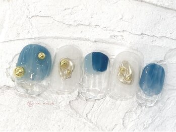 ネイルメゾン 池袋店(NAIL MAISON)/ブルーゴールドミラー￥5800