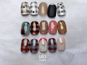 ウロネイルズ(ulo nails)/秋のギンガムチェックネイル