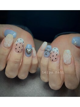 レリーズ ネイル(Lelys nail)/ドット&レースネイル