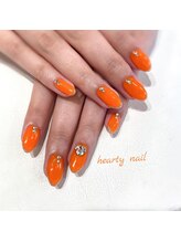 ハーティーネイル hearty nail 溝の口店/オレンジネイル