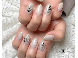 シンプル　ワイヤー風ネイル