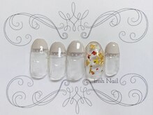 アイリッシュネイル 久屋大通店(Irish Nail)/ハーフフレンチ×金箔ネイル
