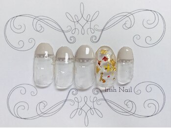 アイリッシュネイル 久屋大通店(Irish Nail)/ハーフフレンチ×金箔ネイル