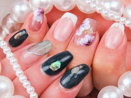 フレンチ花ネイル