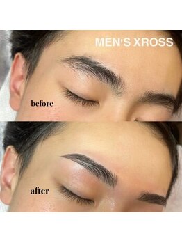 クロス(XROSS)の写真/《メンズ専門》顔の印象を決める眉デザインで理想の表情へ。ナチュラルにキレイな眉毛が叶う♪