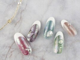 ムラ塗りベースフレンチネイル