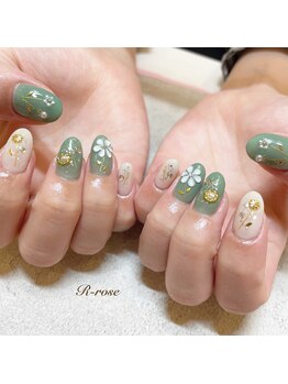 アールローズ(R-rose)/ぷっくりフラワーネイル