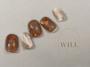チョコカラーハートネイル
