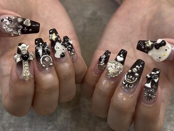 ブラックグラデーションネイル