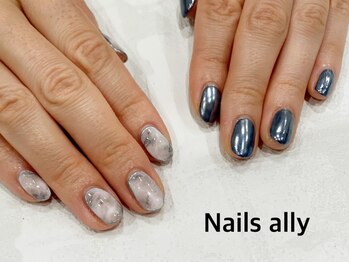 ネイルズアリー 立川店(Nails ally)/大理石×ミラー×ちぐはぐ×夏
