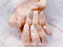 エンジェルネイルサロン(Angel nail salon)/ピンクラメチークXリボン
