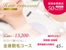 【初回体験 ¥13,200】脱毛/BODY（※顔VIO除く）コース 45分