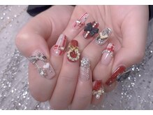 スノーネイルサロン 新宿店(Snow nail salon)/赤チェックリーフ雪の結晶