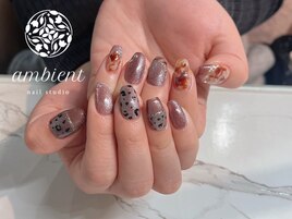 レオパード×ニュアンスネイル