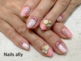 フラワー×ビジュー×マグネット