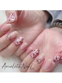 奥行きサクラネイル