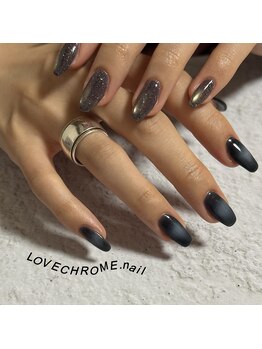 ラブクロム(LOVE CHROME)/アシンメトリーネイル