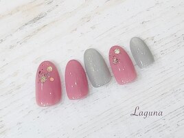 ビビットピンクとグレー