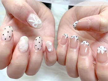 ヒミツキチ/フレンチ/黒ドット/リボン