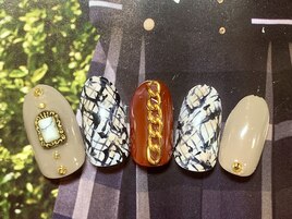 秋ネイル☆パイソン柄☆
