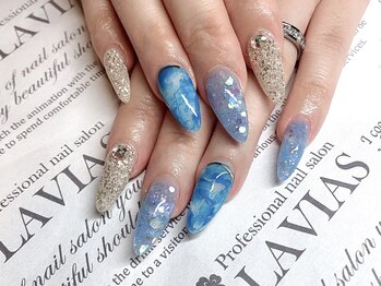 プロフェッショナル ネイルサロン ラヴィアス(LAVIAS)/スカルプ☆ワンカラ-＋アート2本