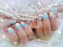ネイルアンドまつげエクステ リッチエイト 原宿店(Rich8)/水色ハート推しネイル