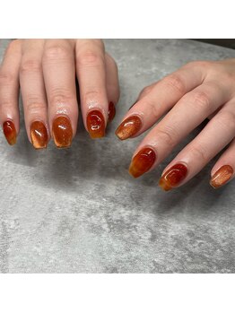 秋色ぷくぷくネイル