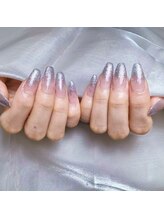 ダイアモンドネイルスタジオ 新宿店(Diamond Nail Studio)/チップ長さだしラメグラ