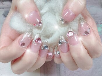 ハッピービューティー(Happy Beauty)/シルバーラメ&ハートストーン