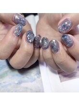 プリュネ(Prune)/ブルー/水色/インク/ぷくぷく