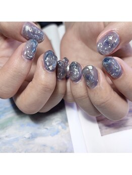 プリュネ(Prune)/ブルー/水色/インク/ぷくぷく