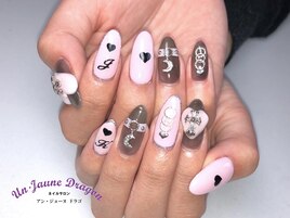 【ロングネイル】ピンクハート