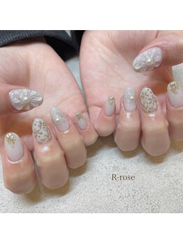 アールローズ(R-rose)/ぷっくりフラワーネイル ¥11000