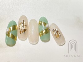 ゴールドミラーで高見えネイル