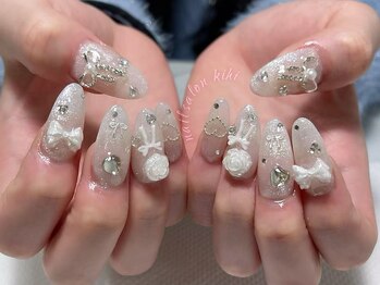 ホワイト/冬ネイ/成人式/ニット