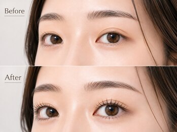 エルメ 那覇 新都心 おもろまち店(Elme)の写真/骨格・表情に合わせて美眉デザイン◎韓国式まつ毛パーマ×ナチュラル眉毛で究極の垢抜け/那覇市おもろまち