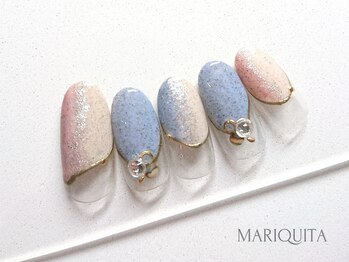 ネイルサロン マリキータ(MARIQUITA)/砂ジェル☆ミラーフレンチ