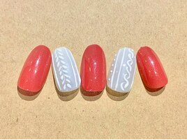 白のニットネイル