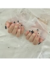 ワイズビューティー 天王寺店(y's beauty)/＊黒フレンチワンホンネイル＊